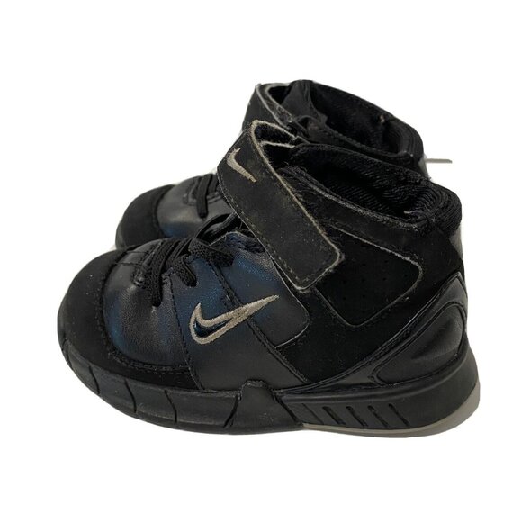 Nike black leather suede hook & loop sneakers shoes walk unisex baby toddler 6C - Picture 1 of 10